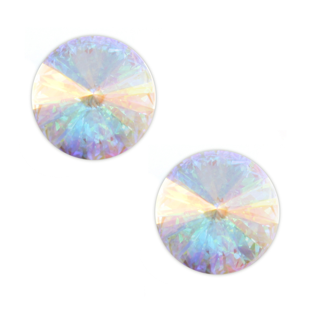Beads & Swarovski Crystals Swarovski Crystal Rivoli Stone - Clear Crystal AB 14mm, Pack of 2